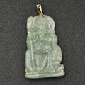 18ct Yellow Gold, Jade & Diamond Pendant