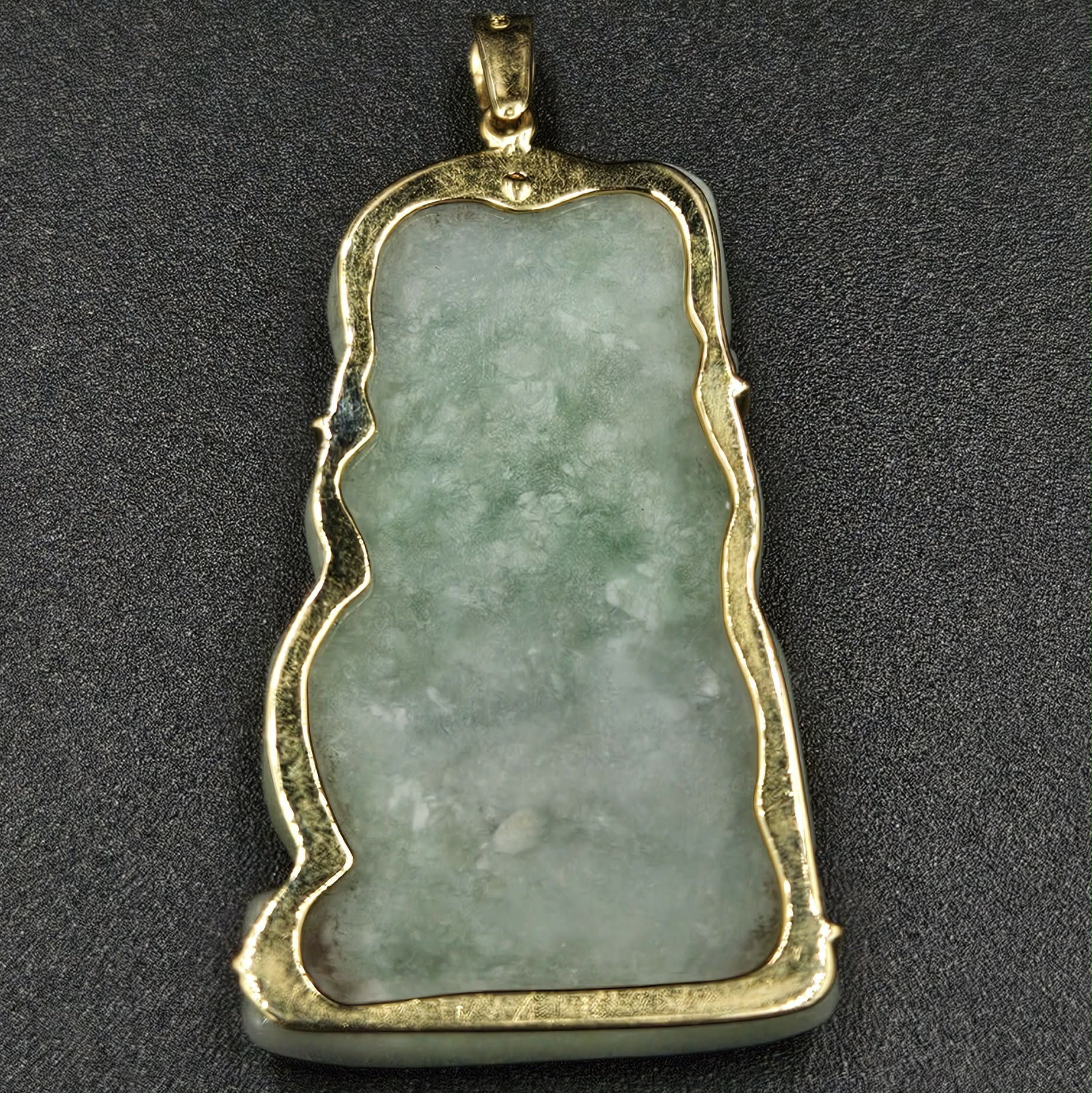 18ct Yellow Gold, Jade & Diamond Pendant