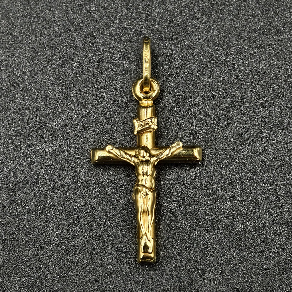 18ct Yellow Gold Jesus Cross Pendant