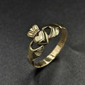 9ct Yellow gold Heart, Crown & Hands Ring