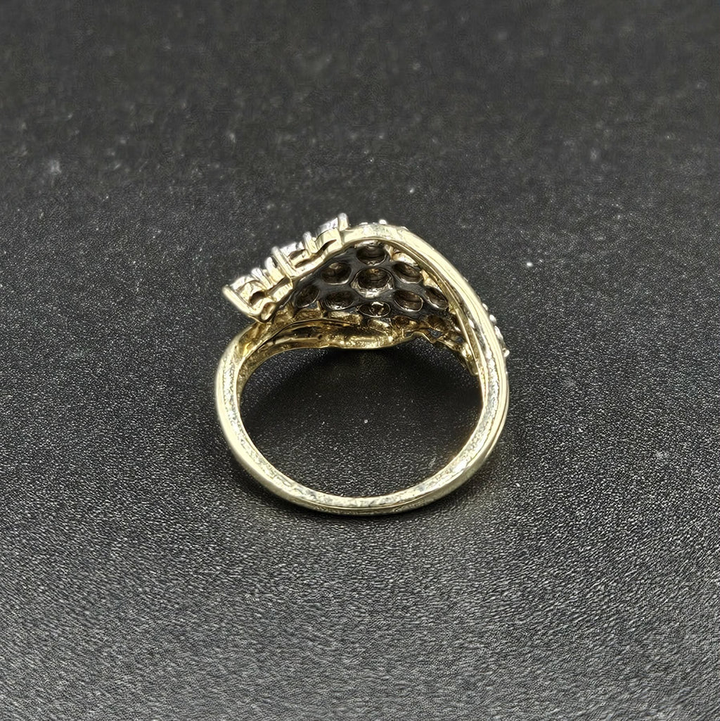 9ct Yellow Gold Diamond Cluster Ring