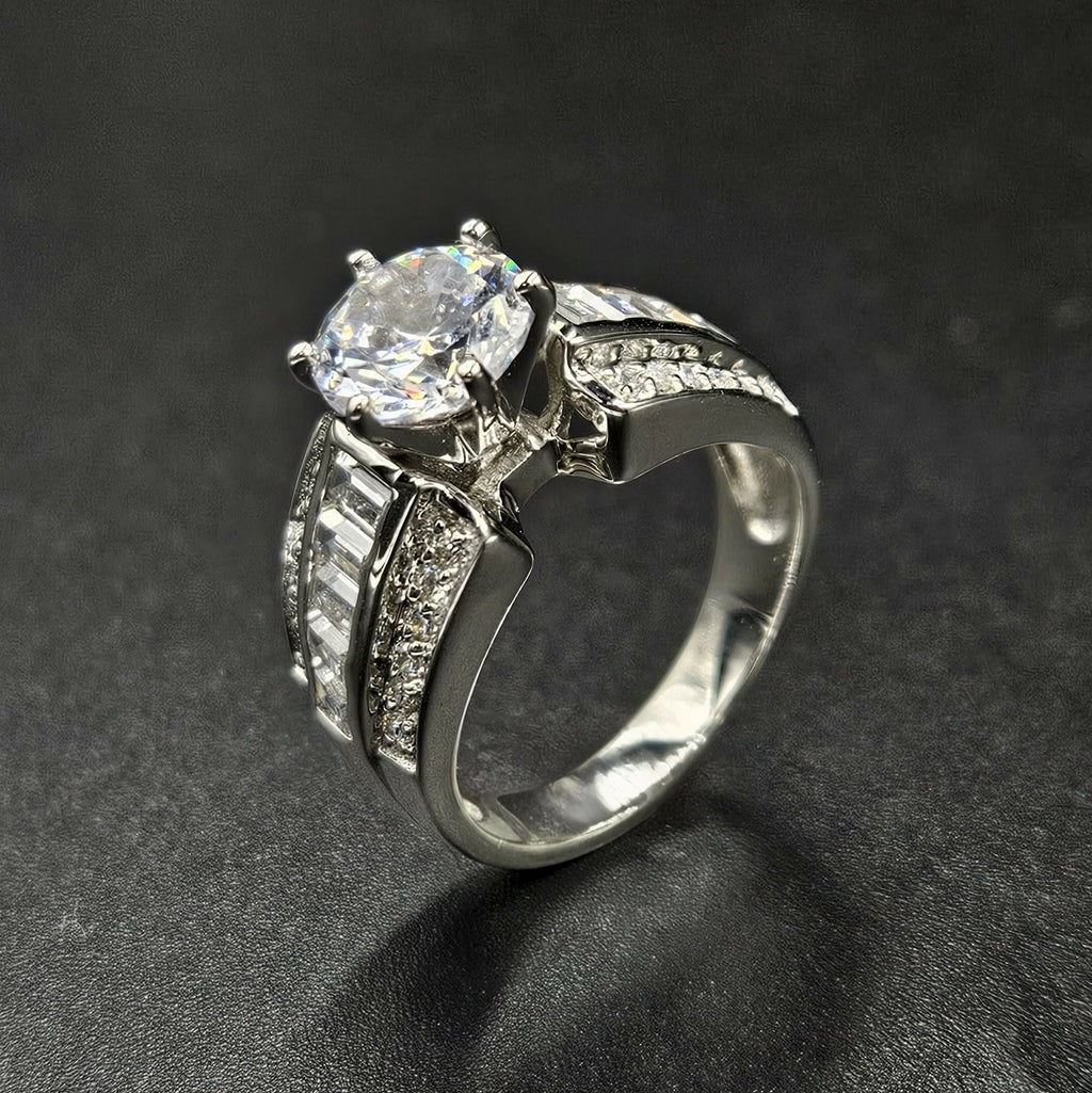 Brand New 925 Silver Cubic Zirconia Size N Ring