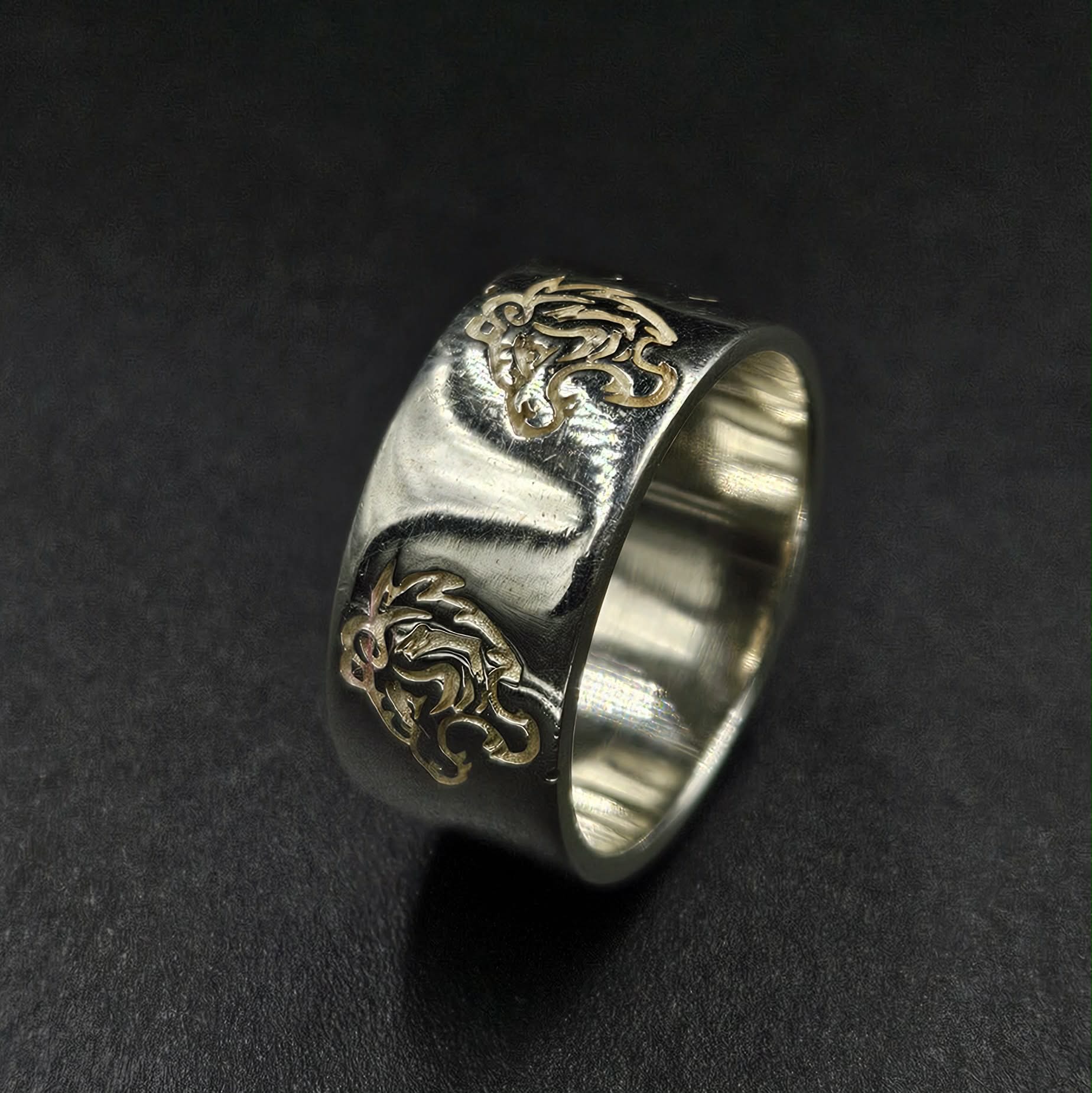 Silver Lion Ring Band
