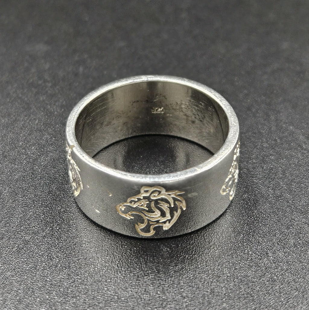 Silver Lion Ring Band