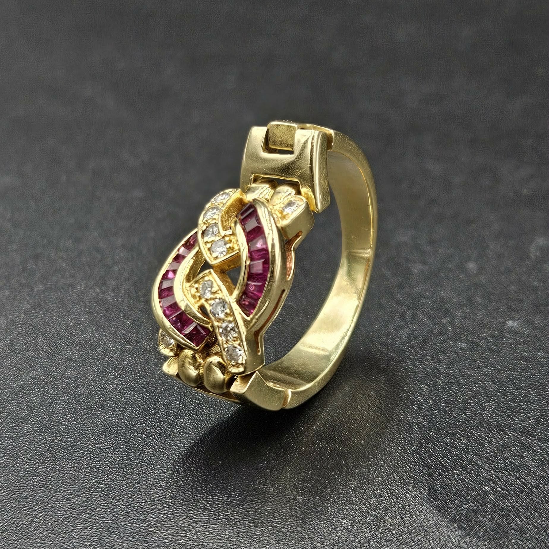 18ct Yellow Gold Moving Hinged Ring