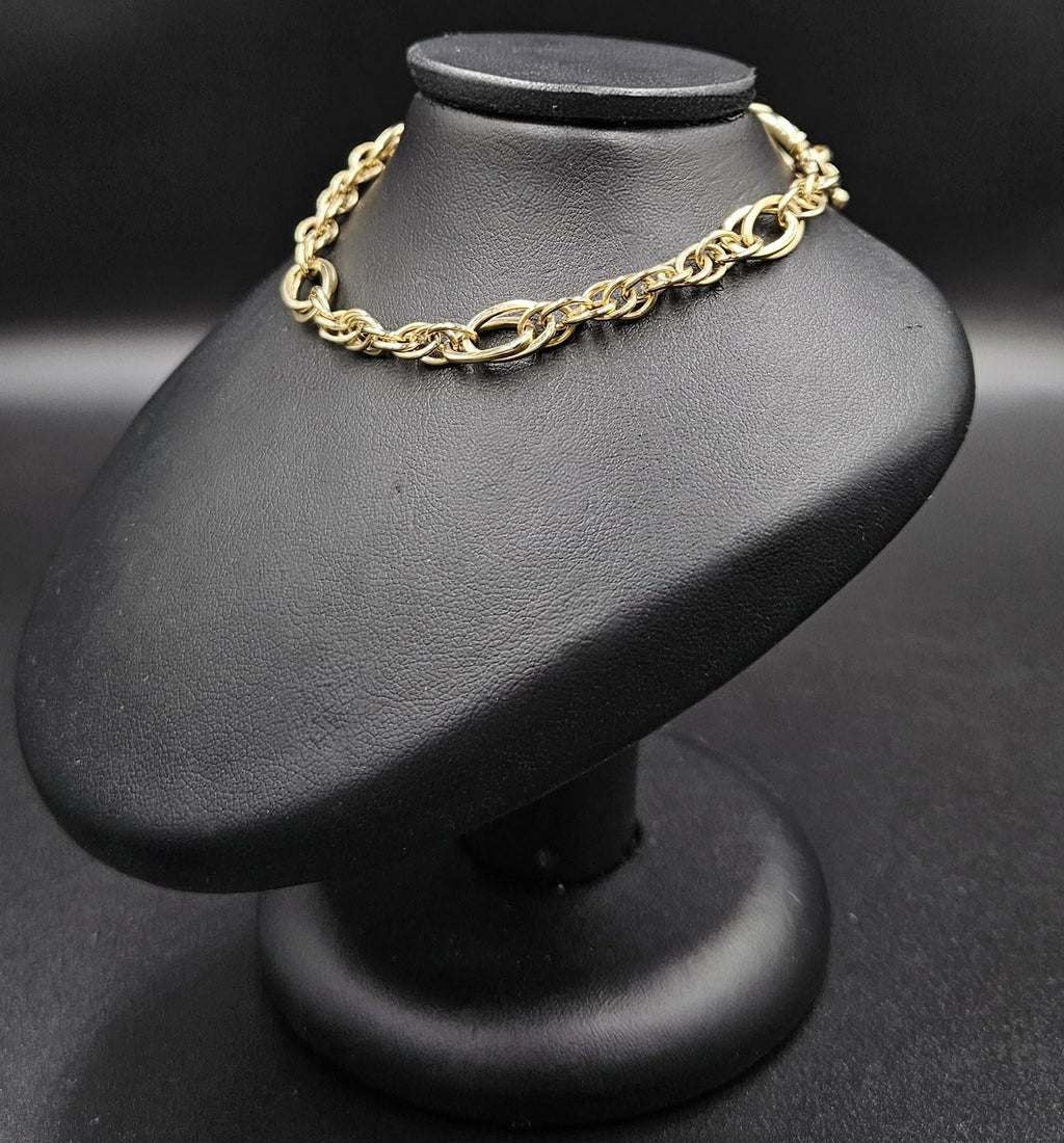 9ct Yellow Gold Mixed Link Style Bracelet