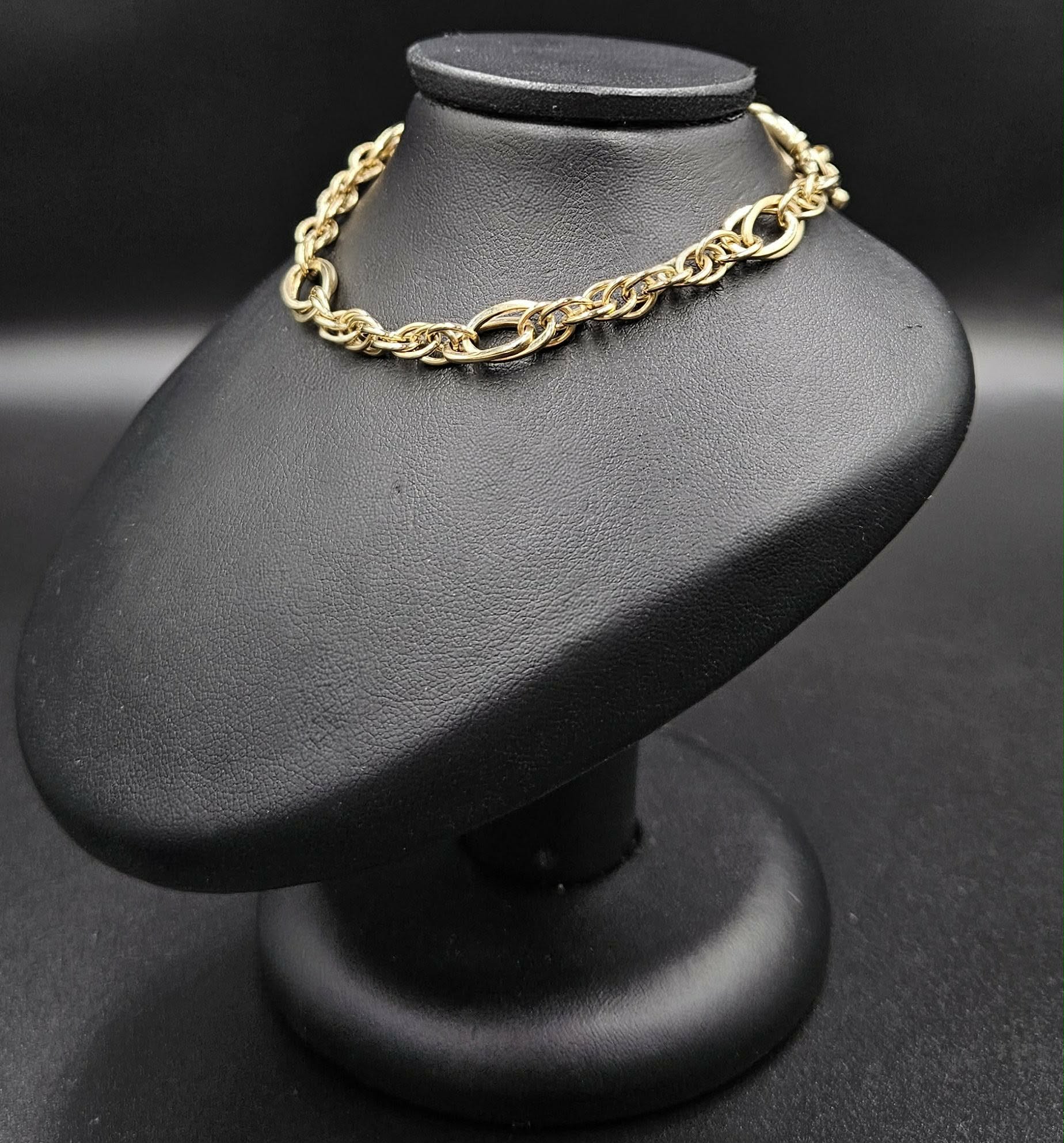 9ct Yellow Gold Mixed Link Style Bracelet
