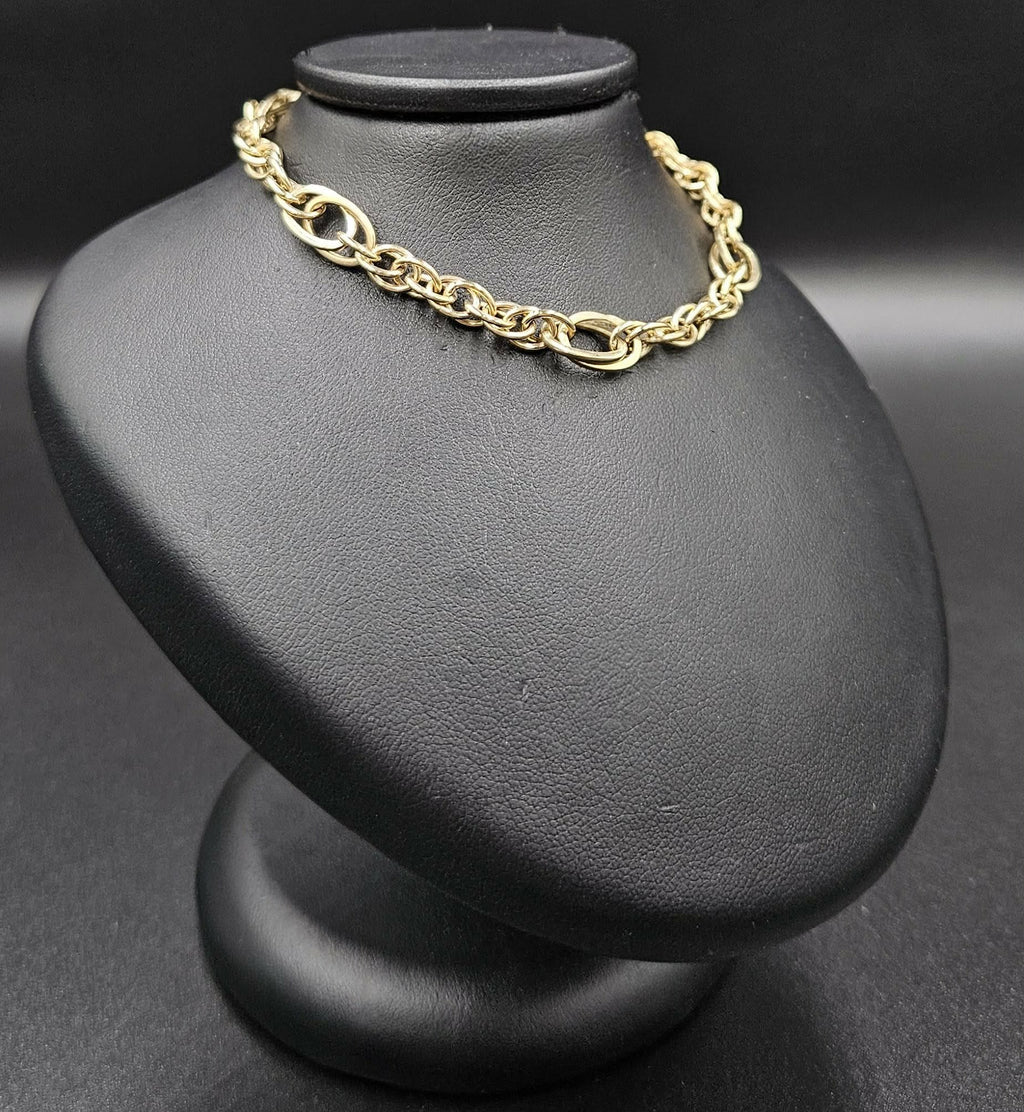 9ct Yellow Gold Mixed Link Style Bracelet