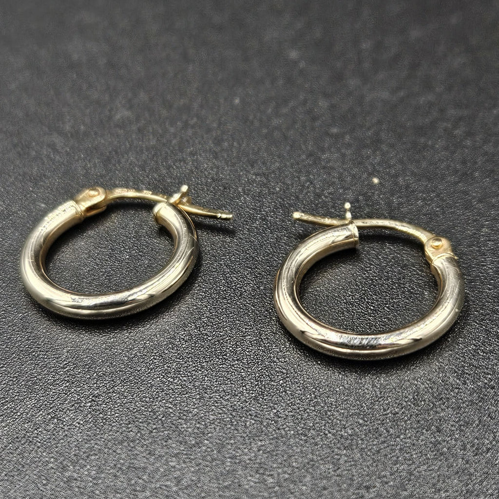 9ct Yellow Gold Tube Huggie Earrings