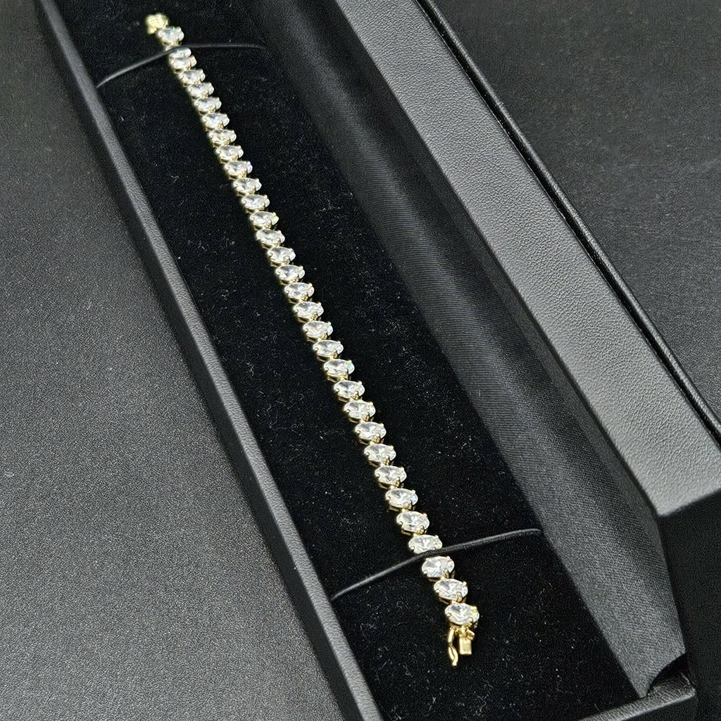 14ct Yellow Gold Moissanite Tennis Bracelet