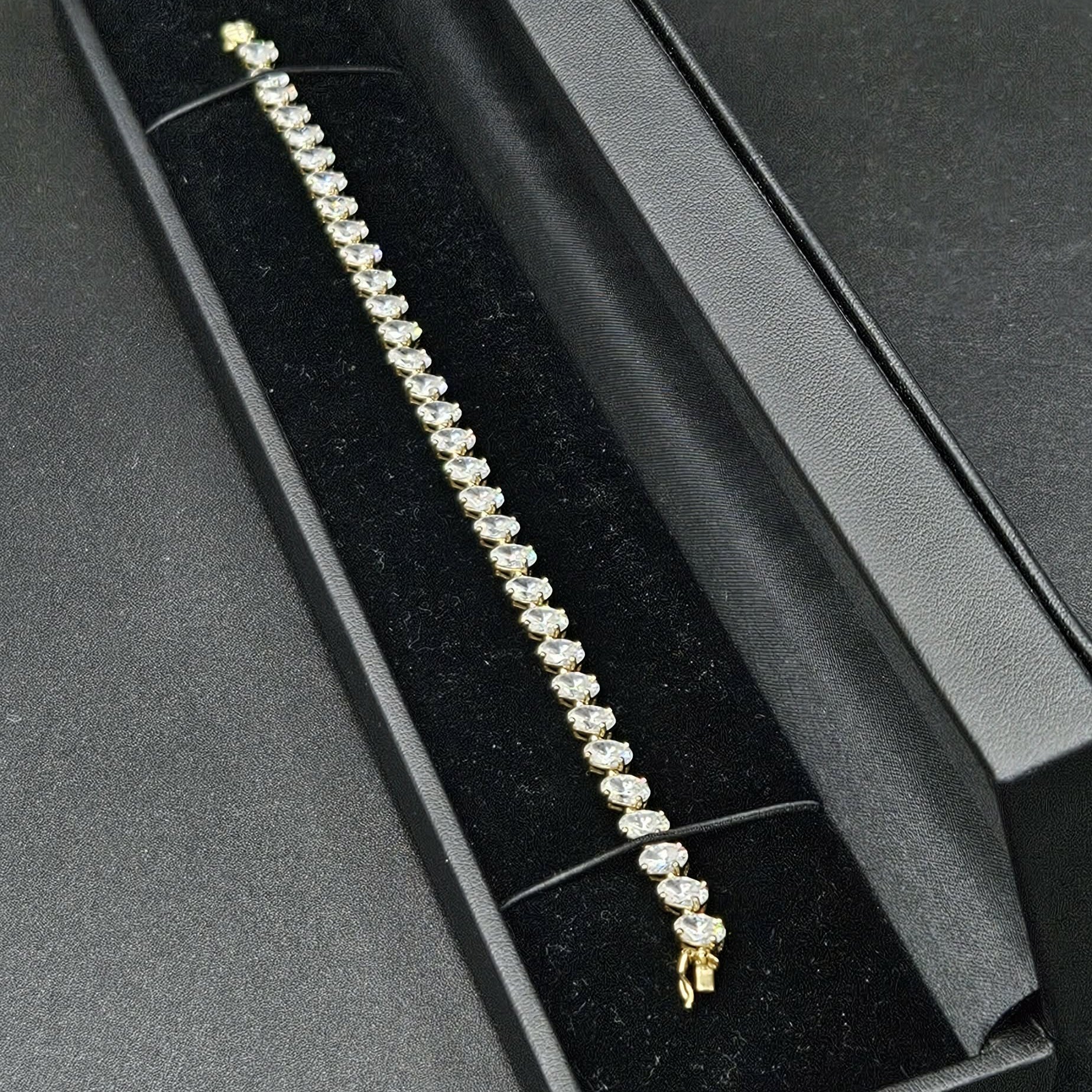 14ct Yellow Gold Moissanite Tennis Bracelet