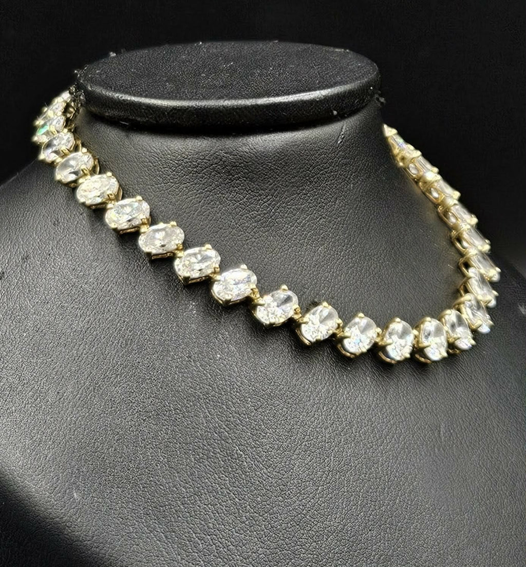 14ct Yellow Gold Moissanite Tennis Bracelet