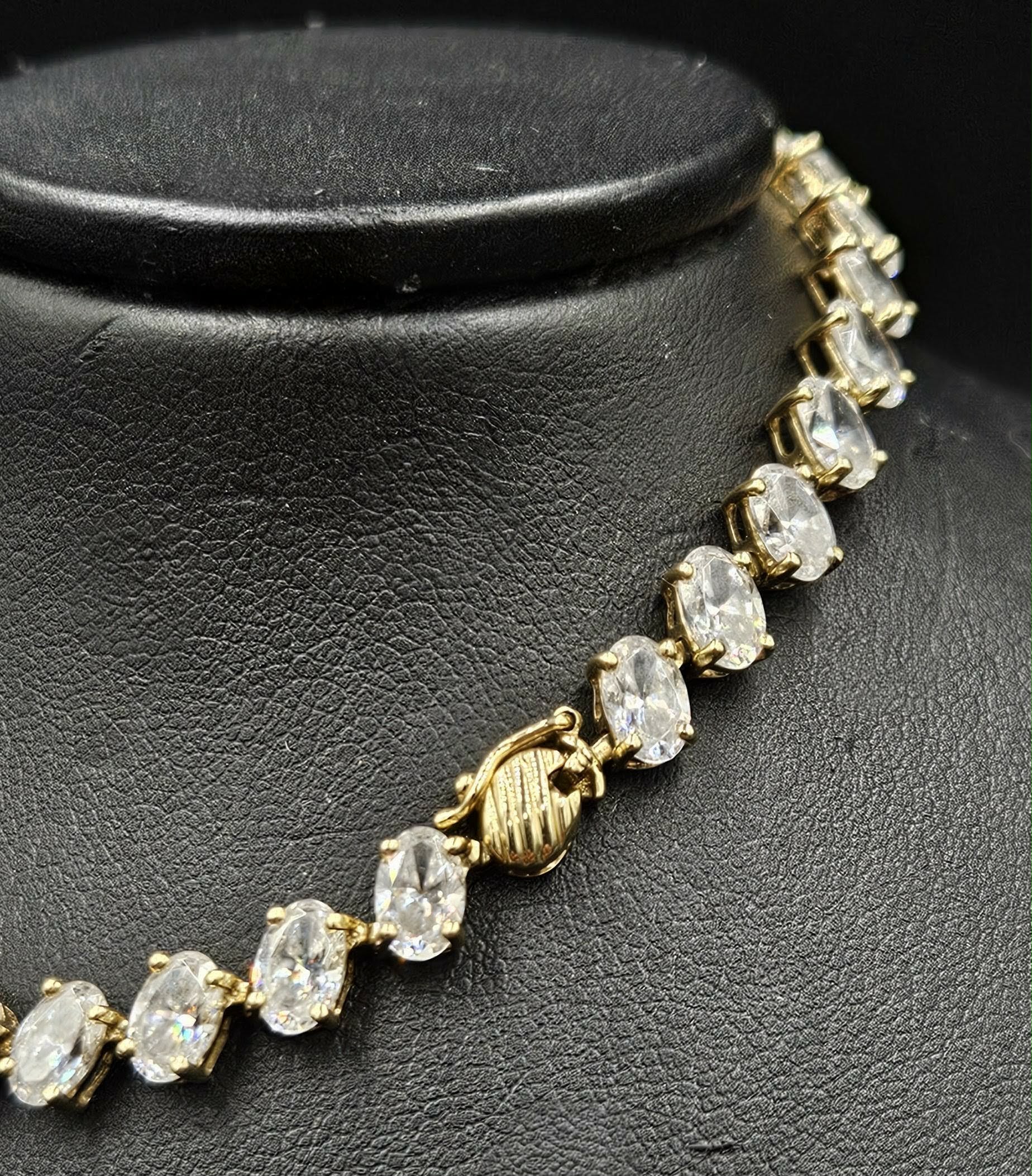14ct Yellow Gold Moissanite Tennis Bracelet