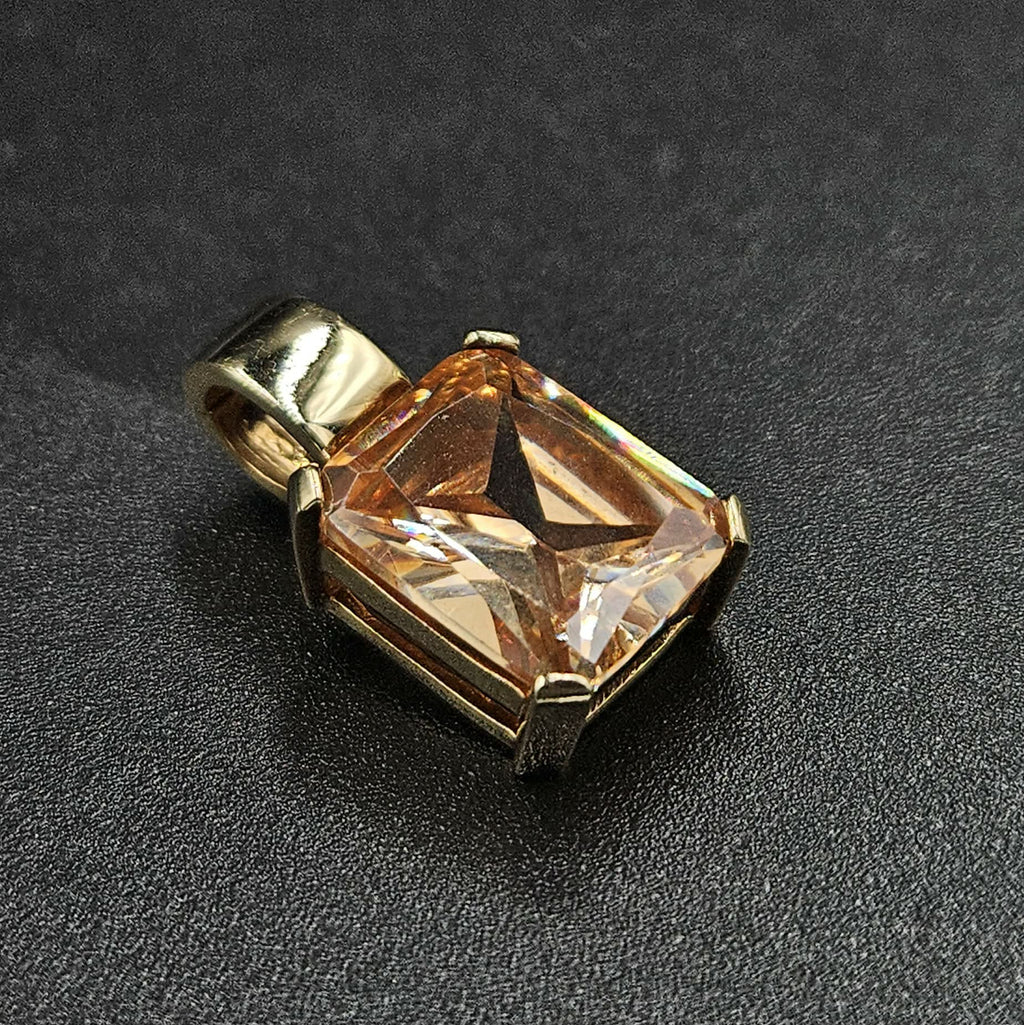 9ct Yellow Gold Golden Moissanite Pendant