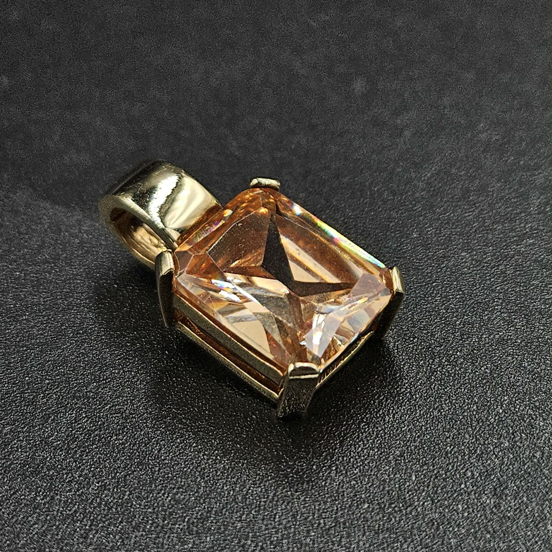 9ct Yellow Gold Golden Moissanite Pendant