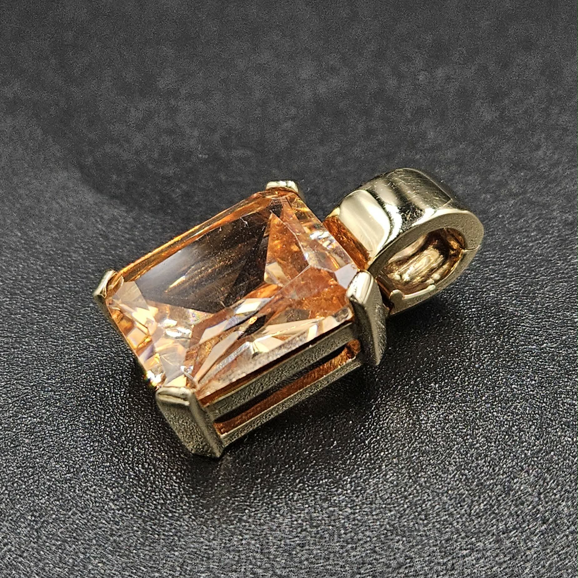 9ct Yellow Gold Golden Moissanite Pendant