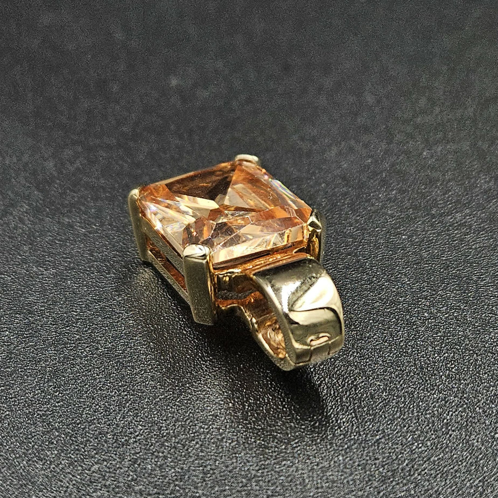 9ct Yellow Gold Golden Moissanite Pendant