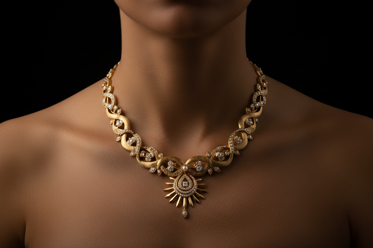 no face, gold jewellery 