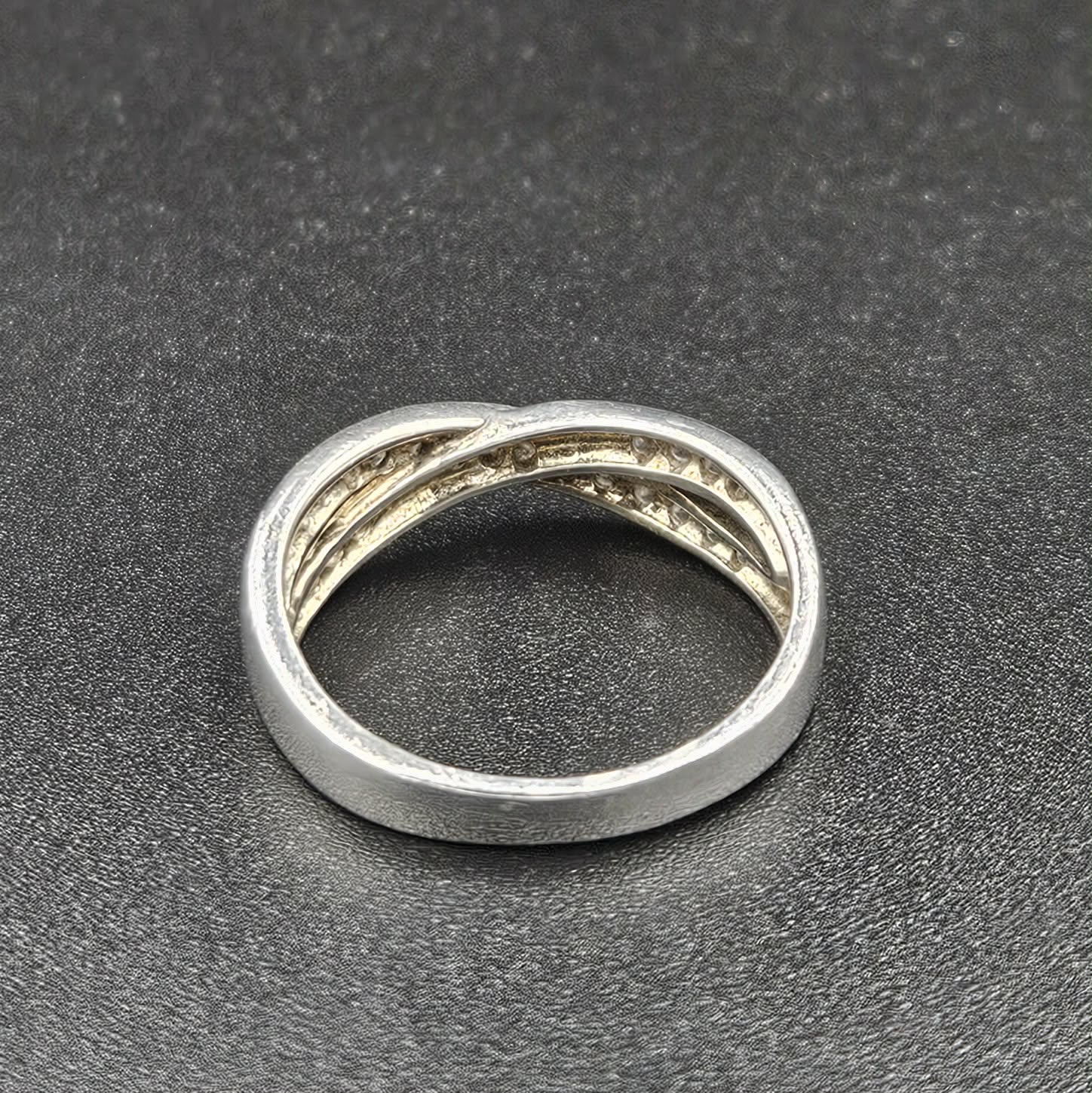 Silver Overlapping Cubic Zirconia Ring
