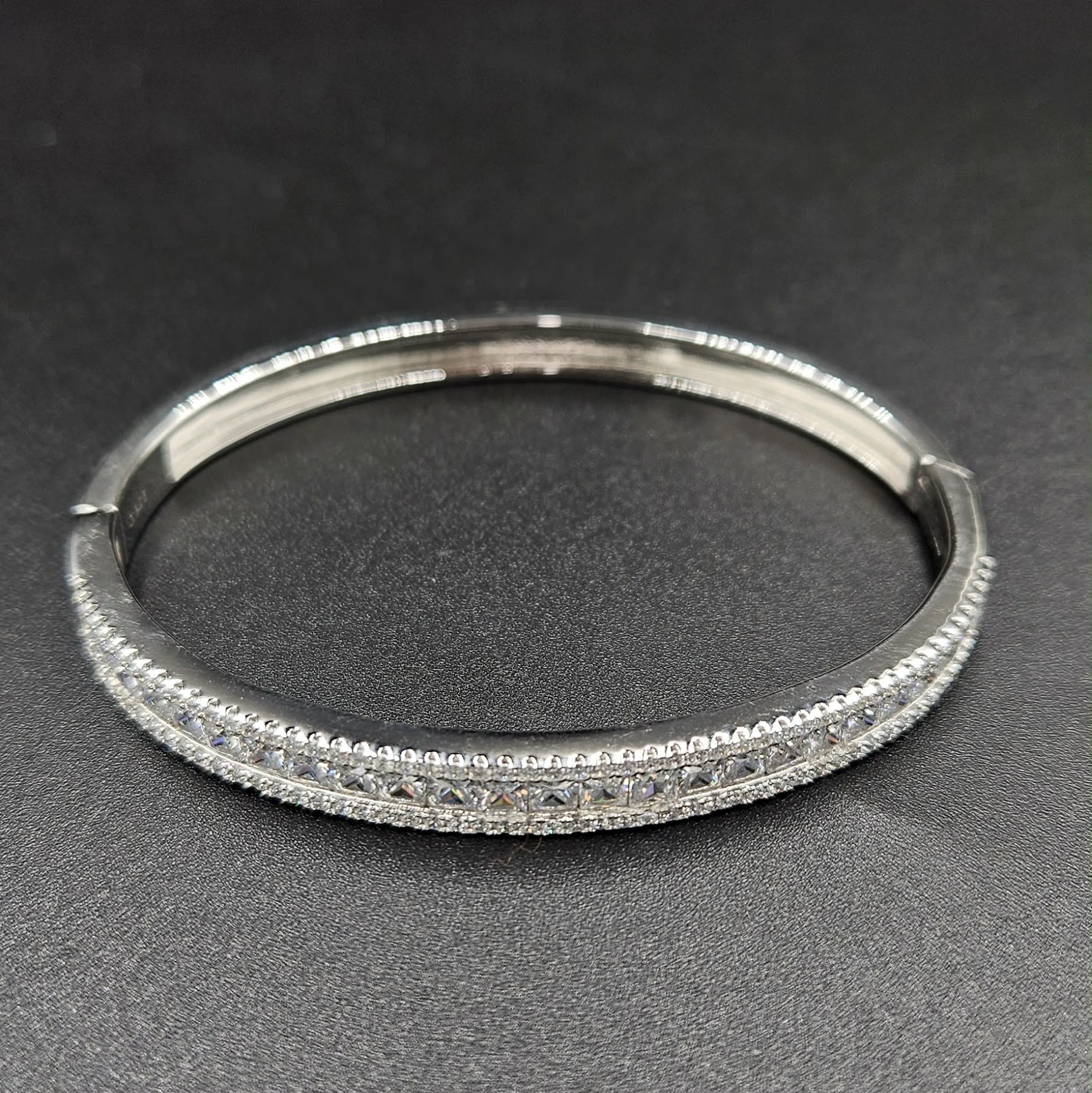 Brand New, Never Worn Cubic Zirconia Silver Opening Bangle