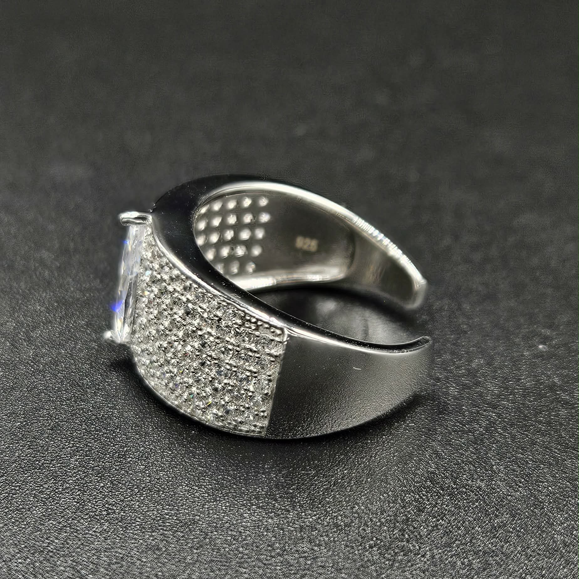 Brand New, Never Worn Sterling Silver Cubic Zirconia Open Back Ring