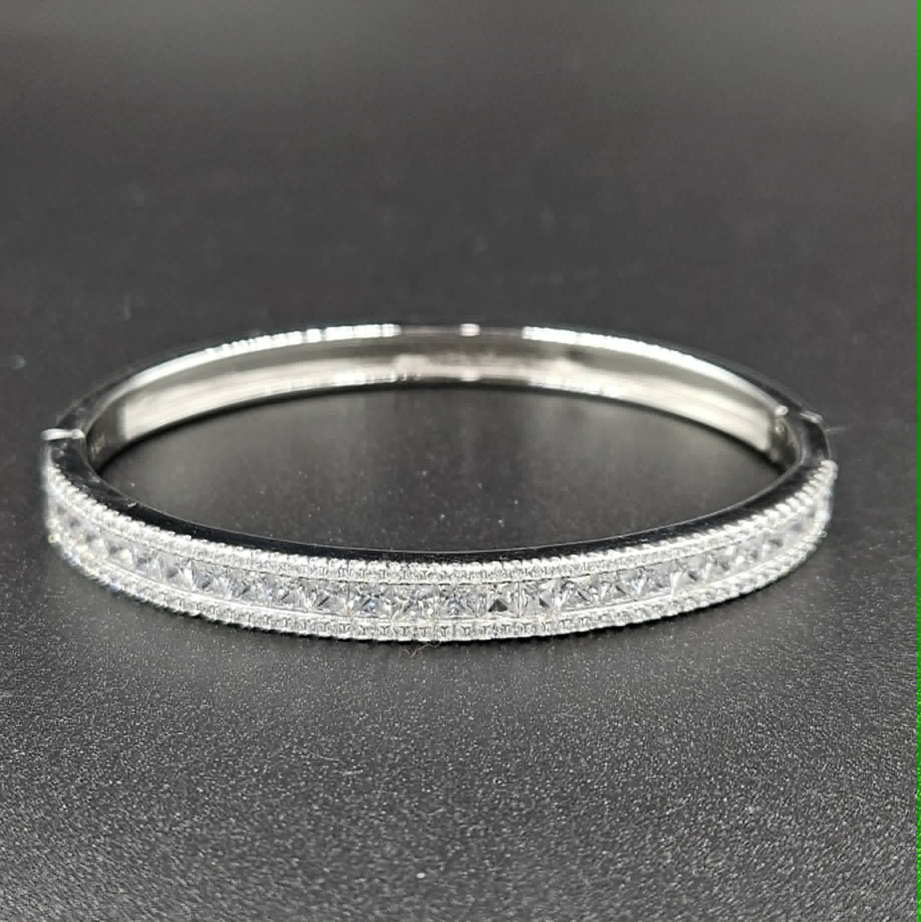 Brand New, Never Worn Cubic Zirconia Silver Opening Bangle