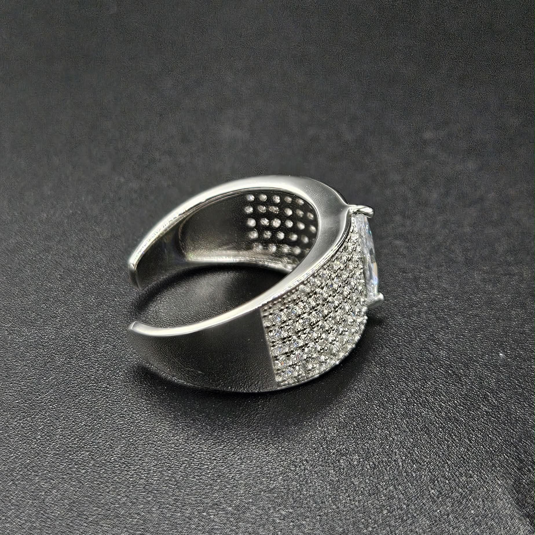 Brand New, Never Worn Sterling Silver Cubic Zirconia Open Back Ring