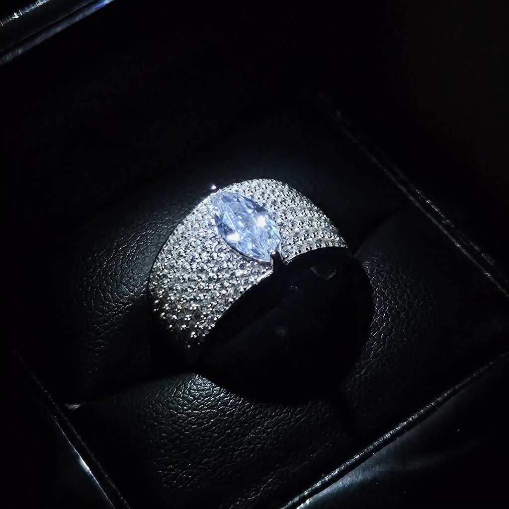 Brand New, Never Worn Sterling Silver Cubic Zirconia Open Back Ring