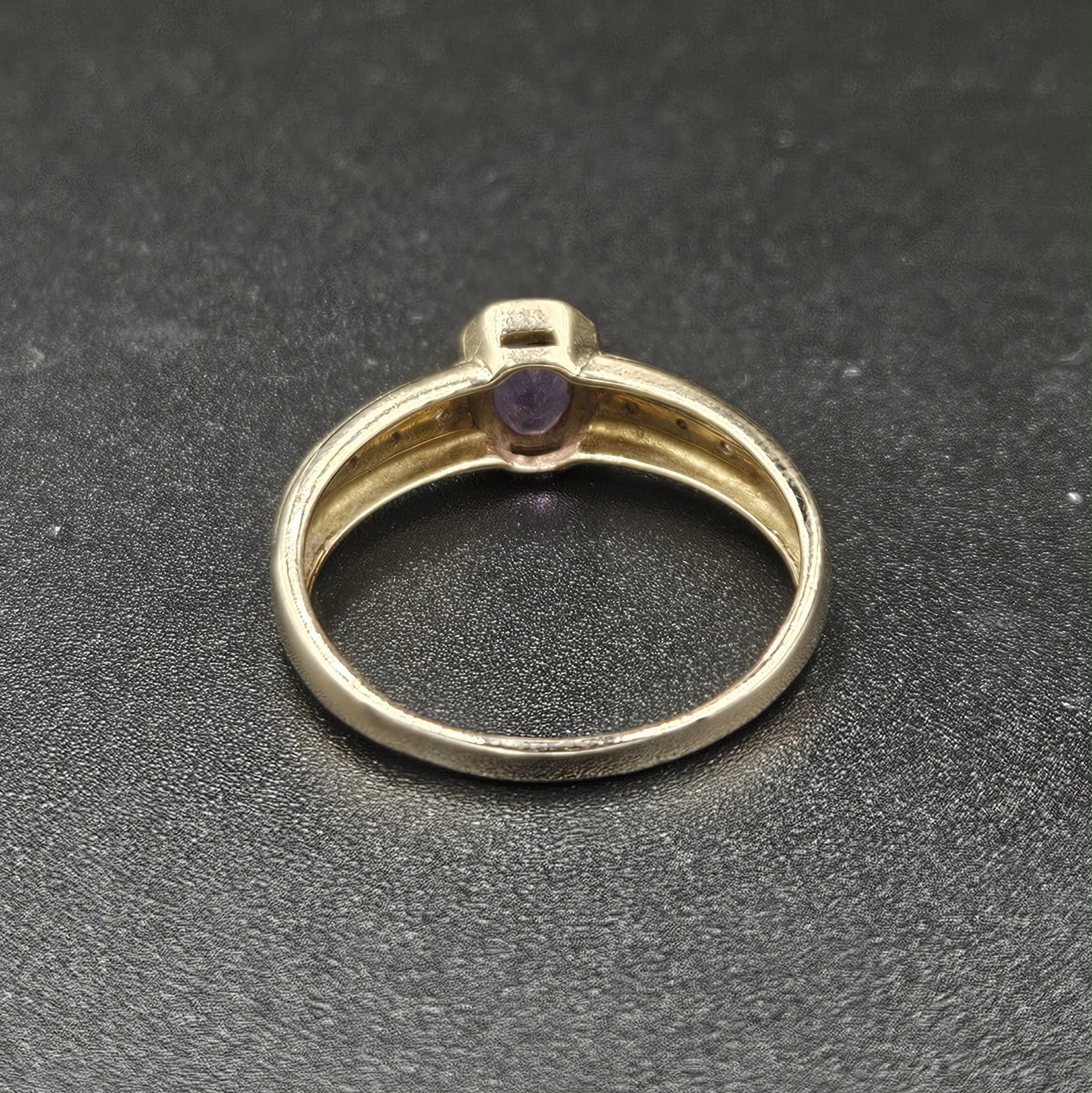 9ct Yellow Gold Pink Amethyst & Diamond Ring