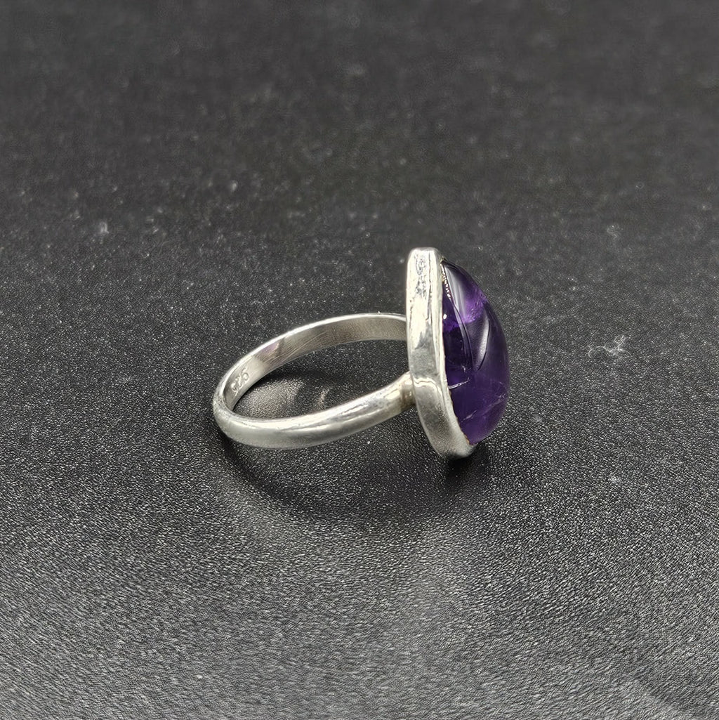 Sterling Silver Purple Agate Ring