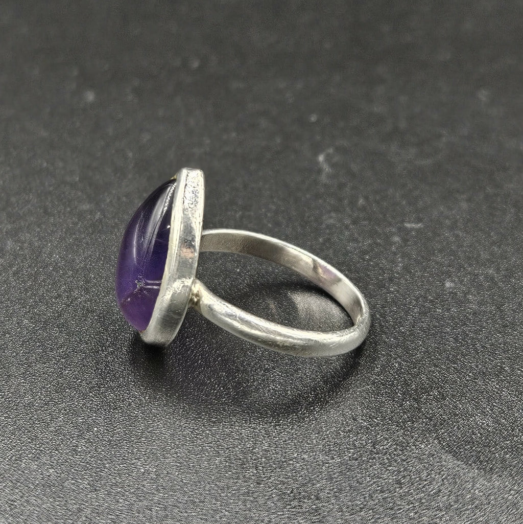 Sterling Silver Purple Agate Ring