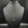 Silver Curb style Chain with T-Bar Toggle Clasp