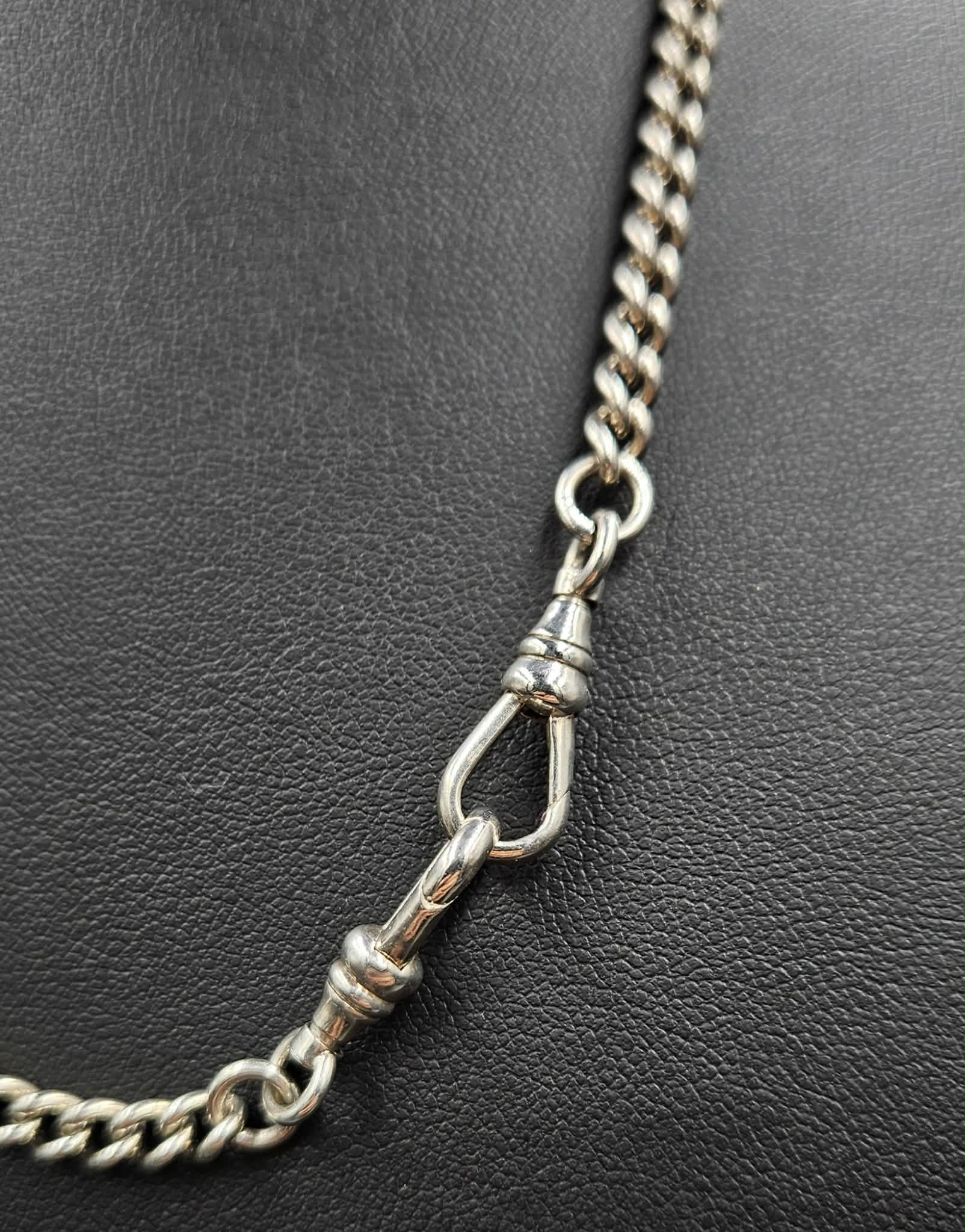 Silver Curb style Chain with T-Bar Toggle Clasp