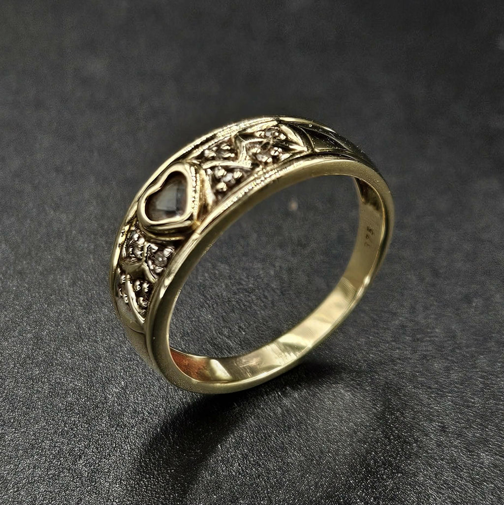 9ct Yellow Gold Pink Sapphire & Diamond Ring