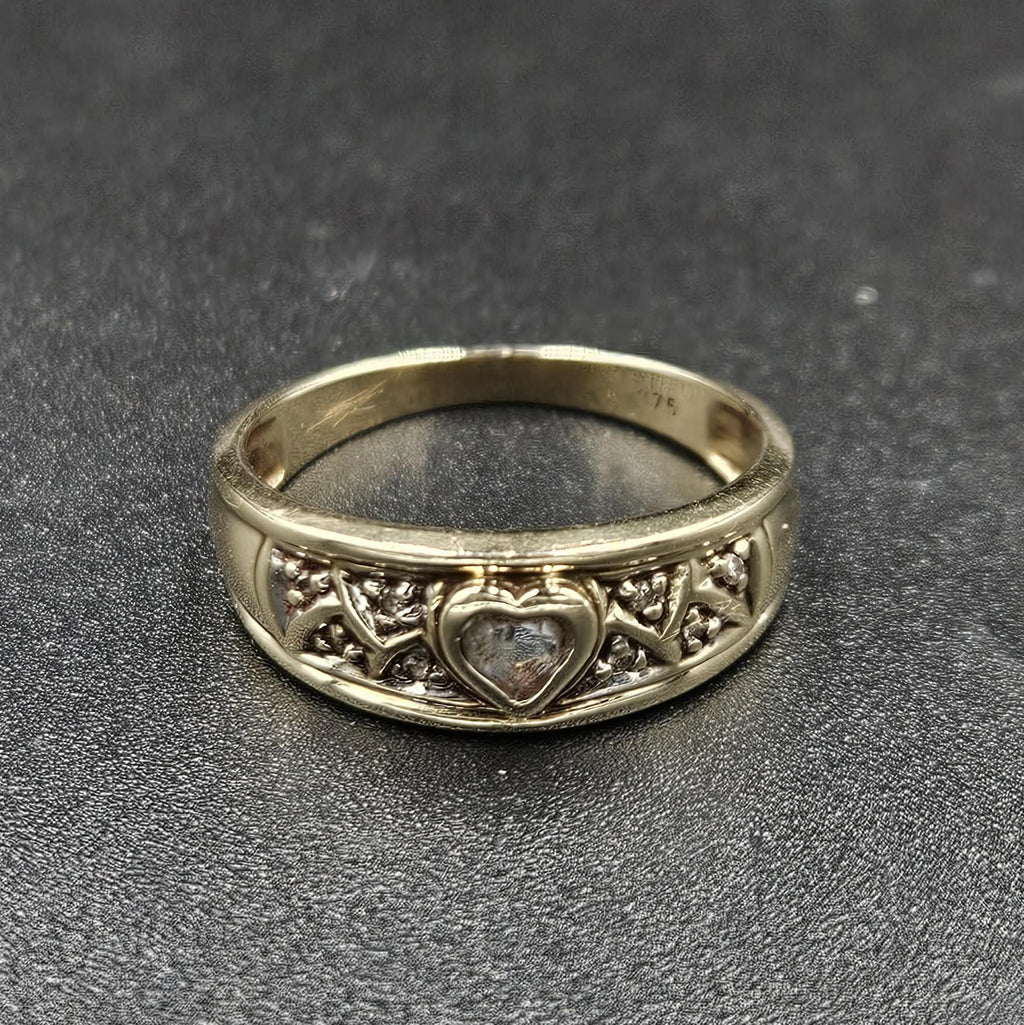9ct Yellow Gold Pink Sapphire & Diamond Ring