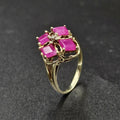 10ct Yellow Gold Pink Topaz & Diamond Ring