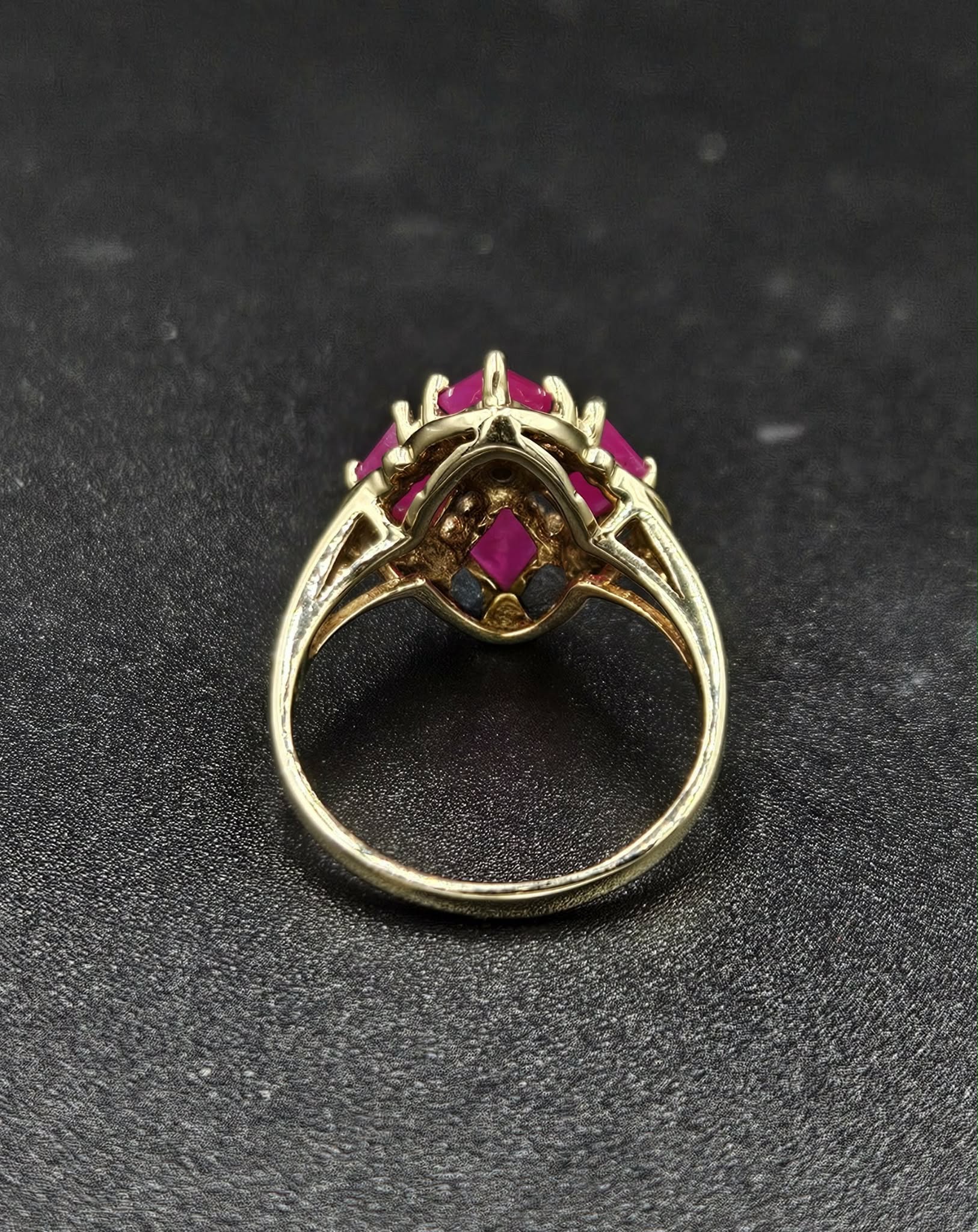 10ct Yellow Gold Pink Topaz & Diamond Ring