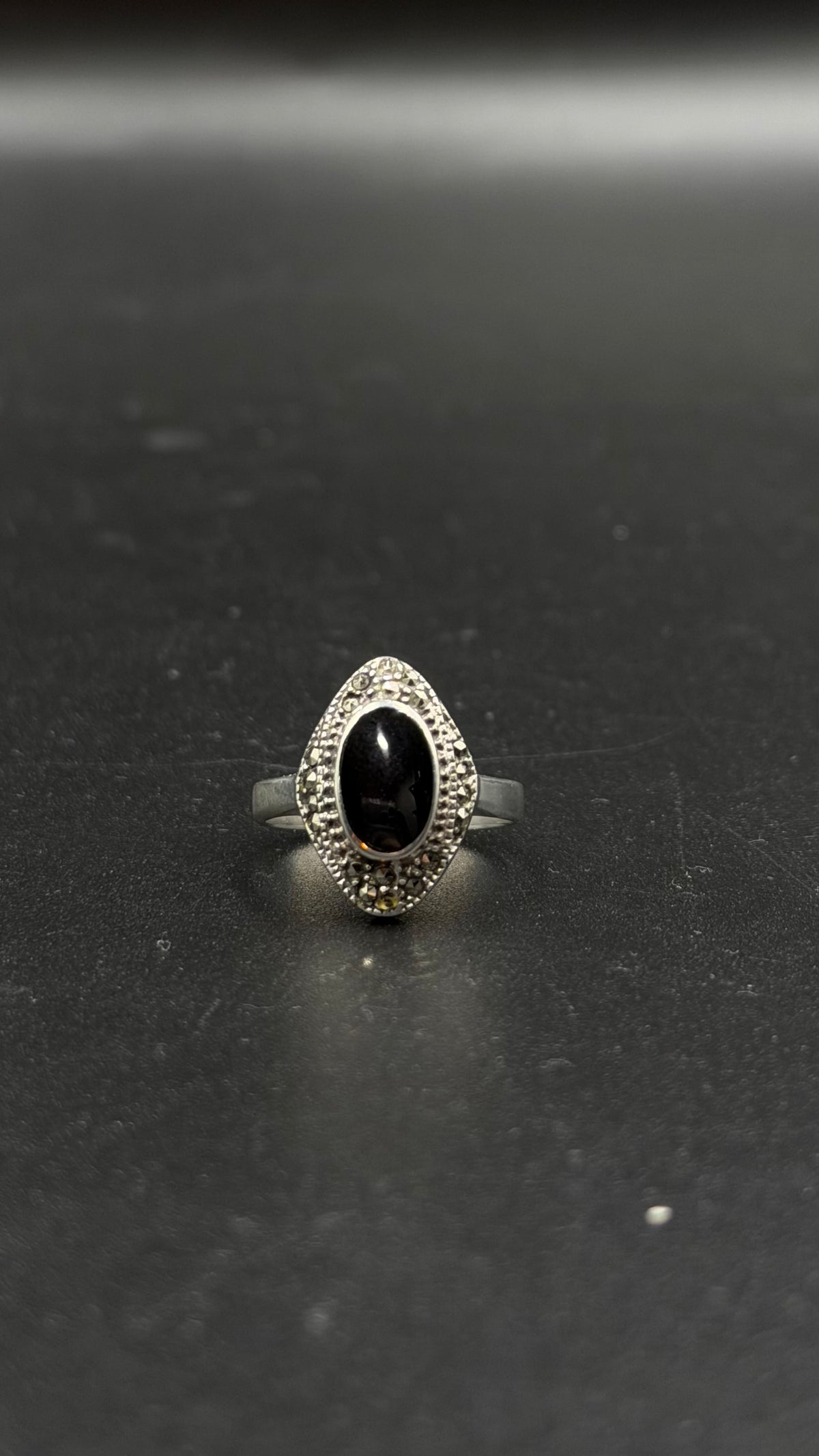 black stone ring