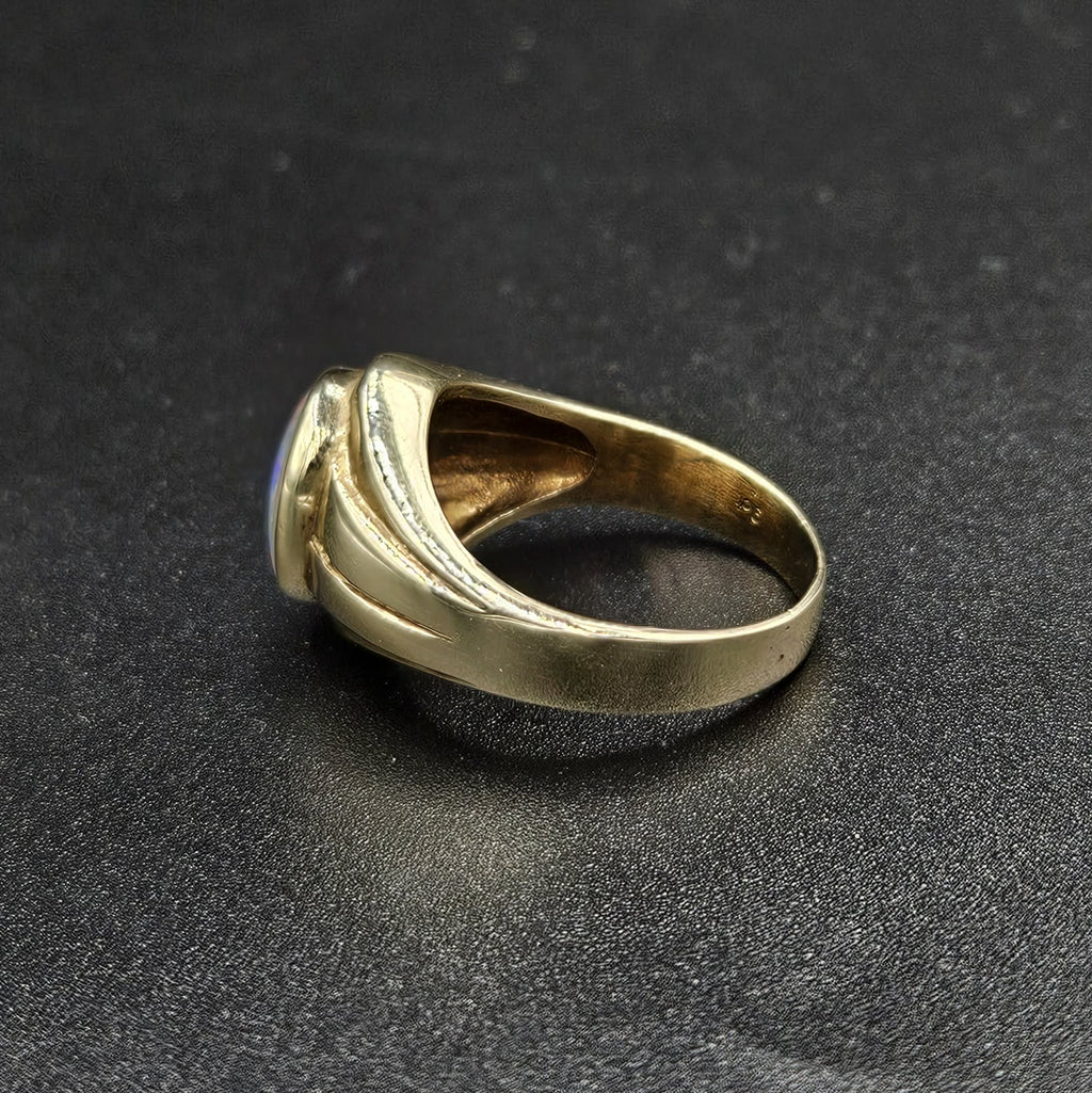 9ct Yellow gold Purple & Blue Opal Ring