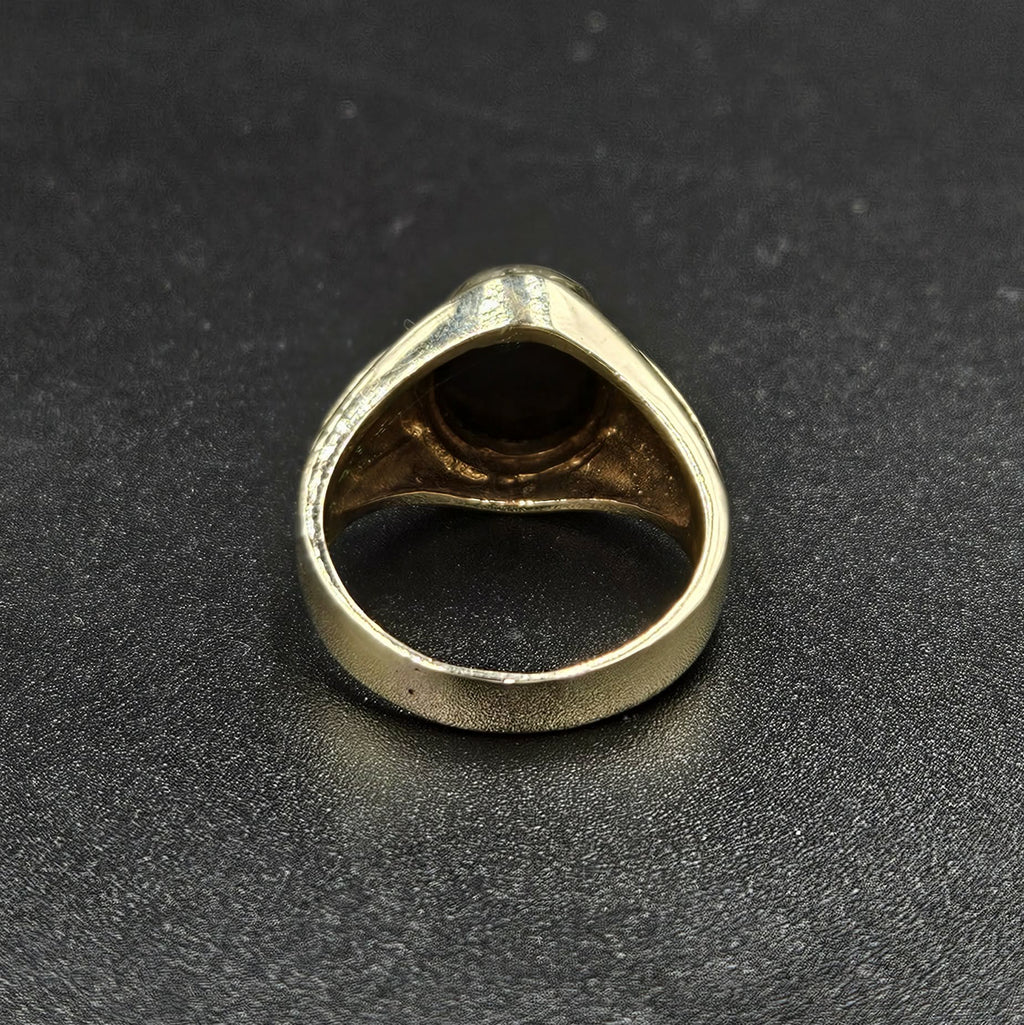 9ct Yellow gold Purple & Blue Opal Ring