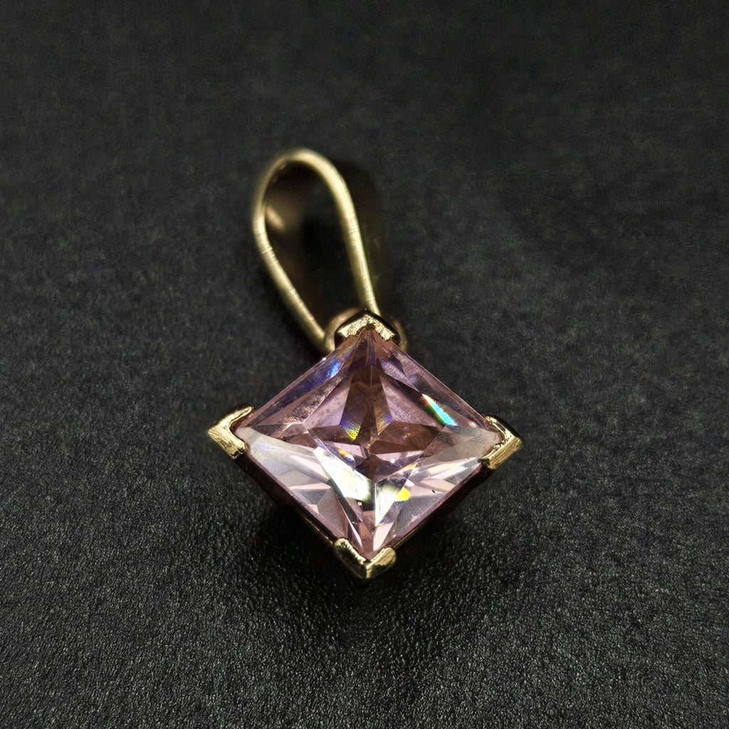 9ct Yellow Gold Pink Sapphire Pendant