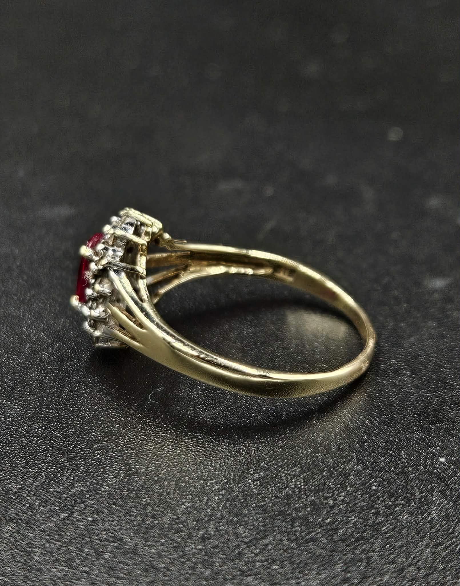 9ct Yellow Gold Ruby & Diamond Ring