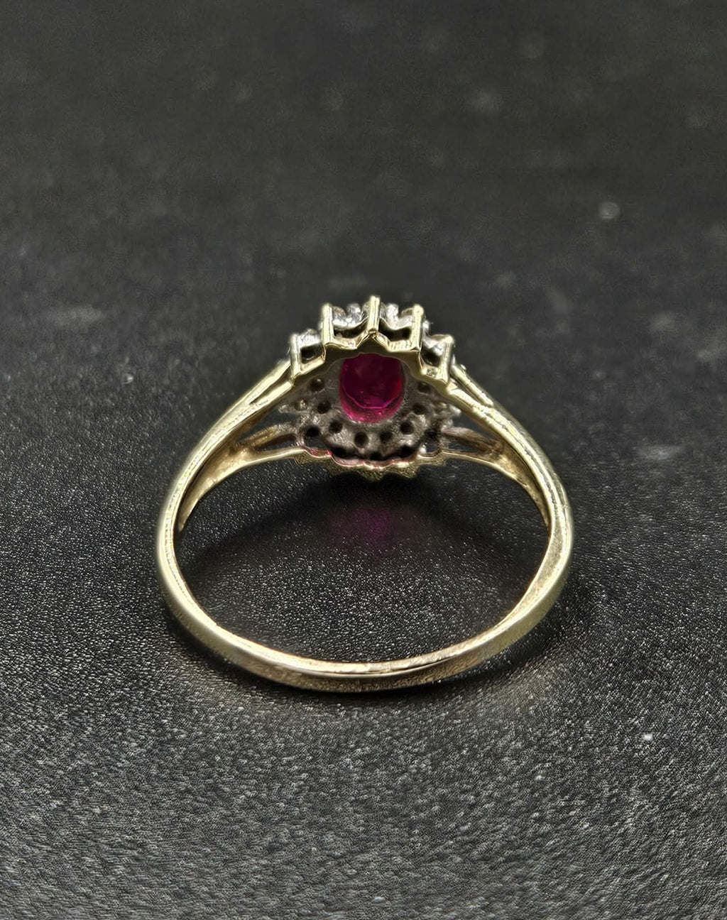 9ct Yellow Gold Ruby & Diamond Ring