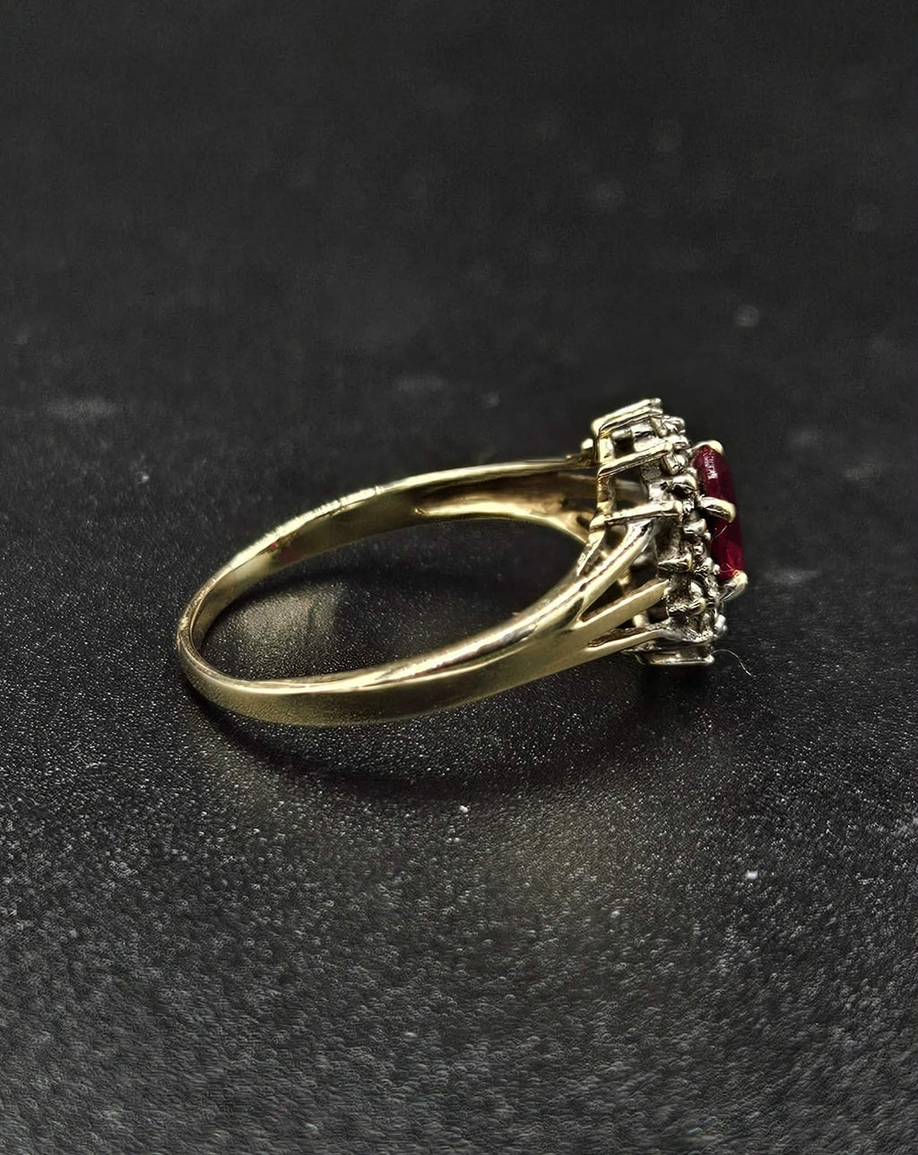 9ct Yellow Gold Ruby & Diamond Ring
