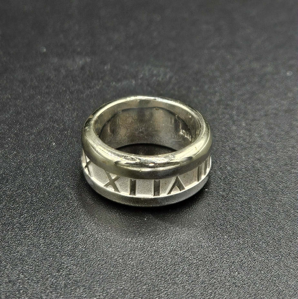 Sterling Silver Roman Numerals Ring