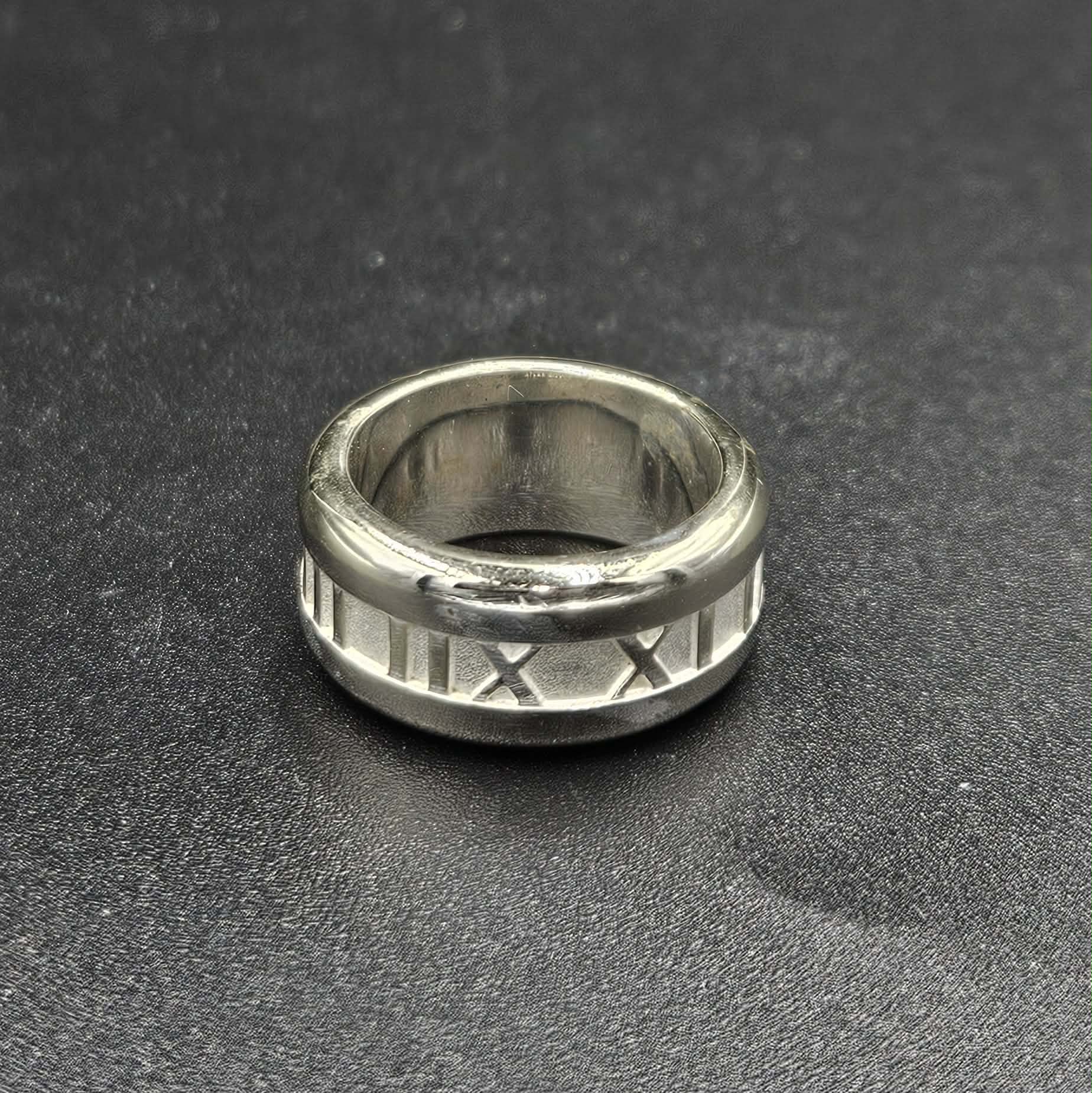 Sterling Silver Roman Numerals Ring