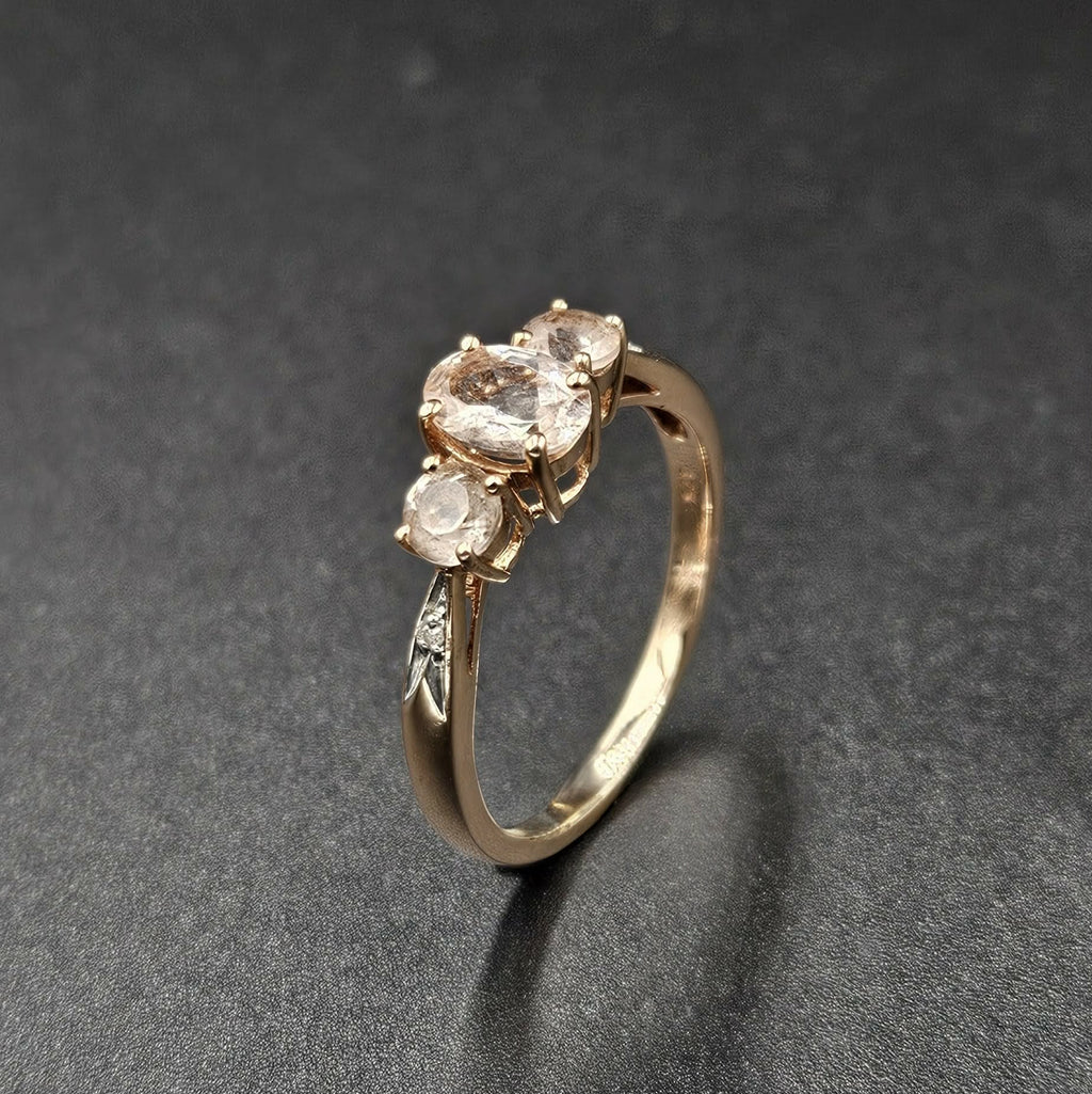 9ct Rose Gold Pink Topaz Ladies Ring