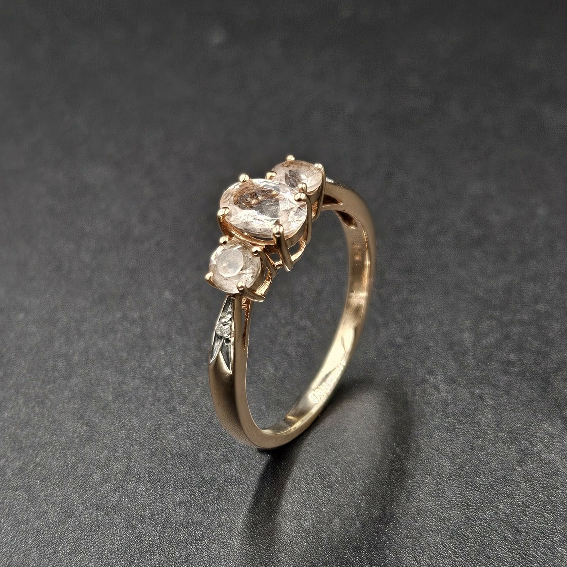 9ct Rose Gold Pink Topaz Ladies Ring