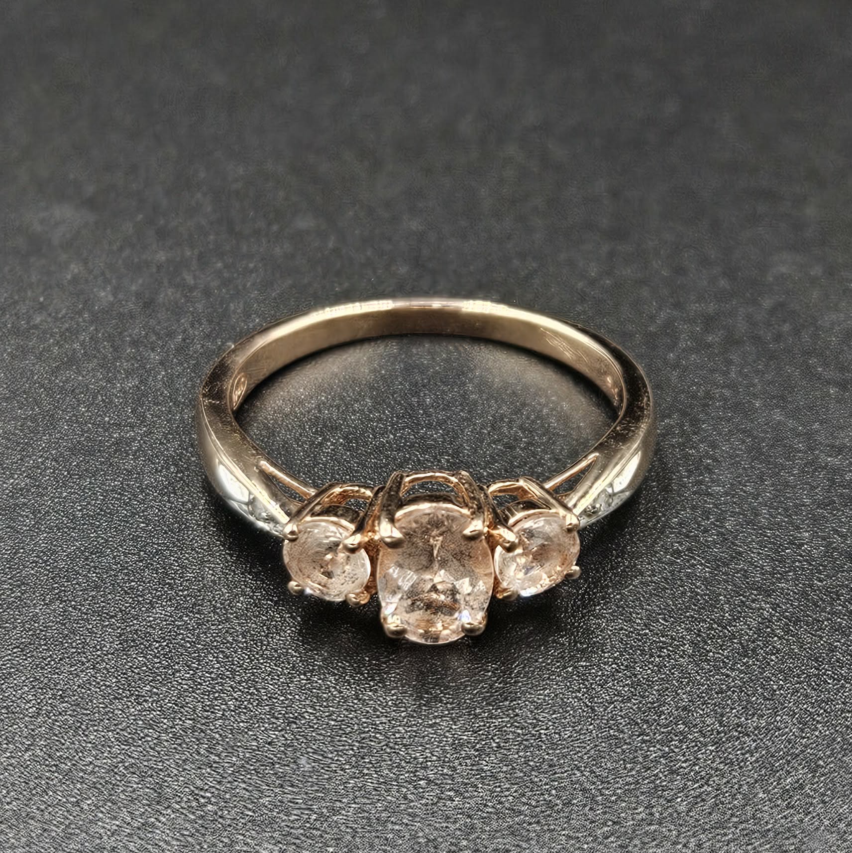 9ct Rose Gold Pink Topaz Ladies Ring