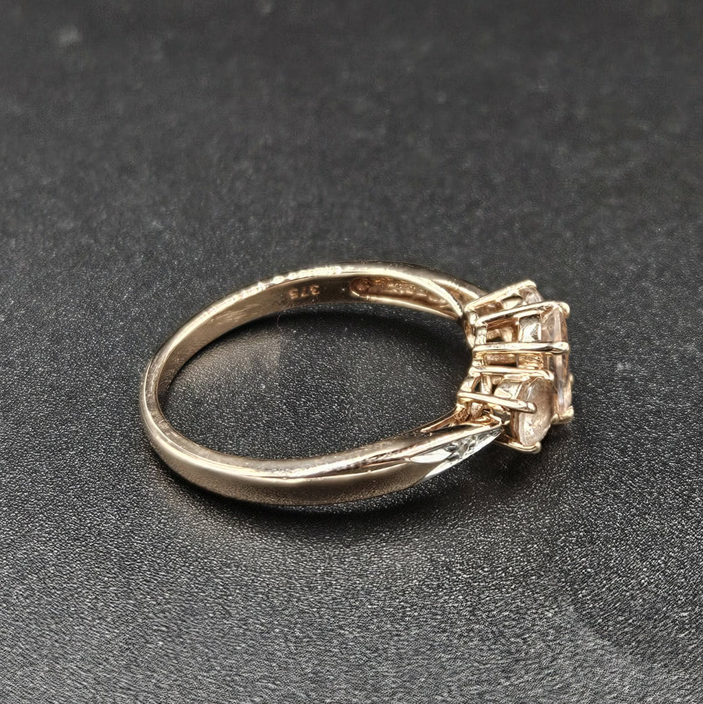9ct Rose Gold Pink Topaz Ladies Ring